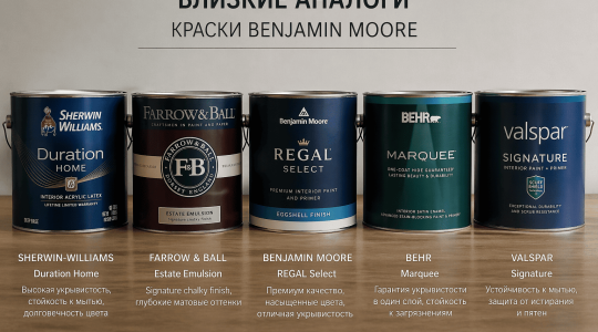 Близкие аналоги краски Benjamin Moore