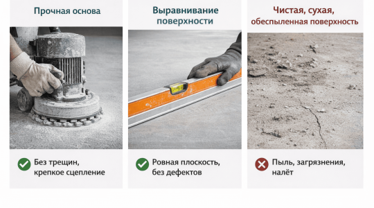 Требования к подготовке основания пола под микроцемент