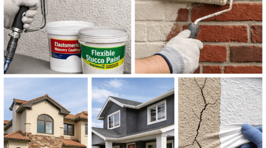 Эластичные фасадные краски для штукатурки и кирпича (Stucco, Masonry Coatings)